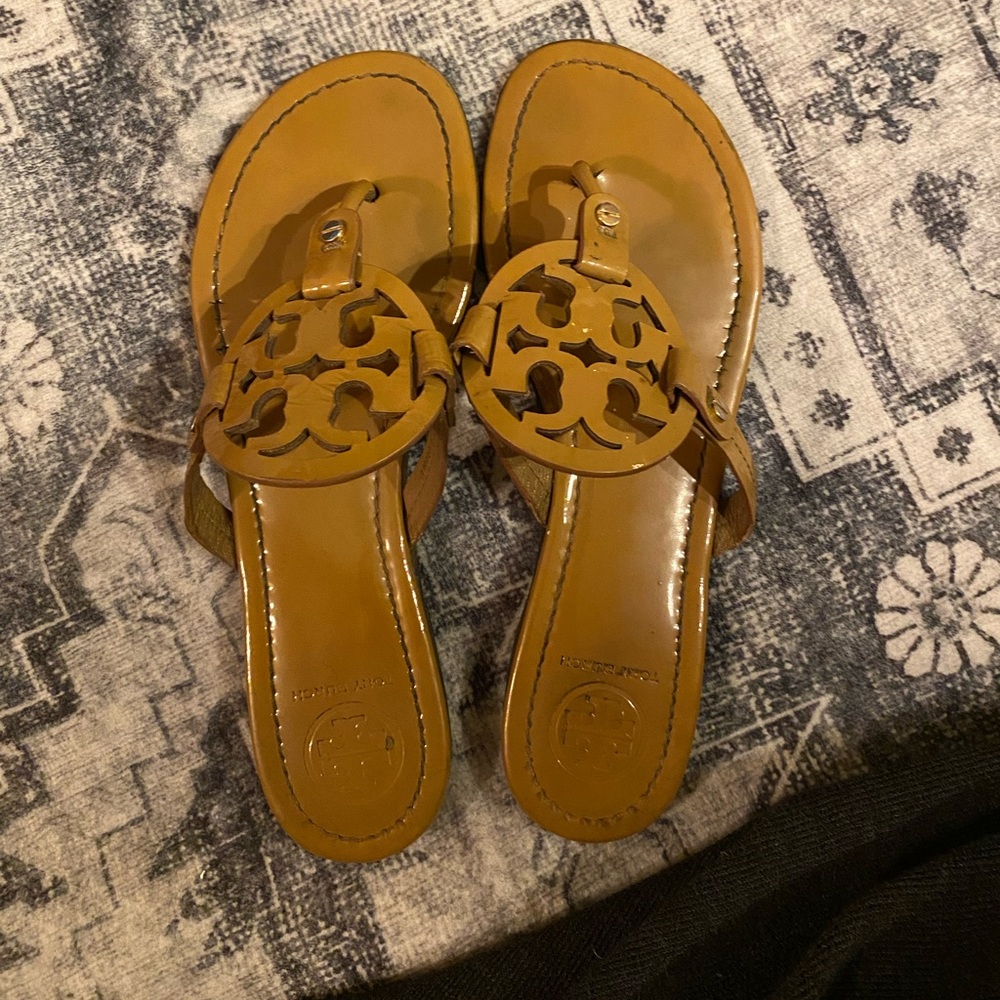 Tan Tory Burch Miller Sandals